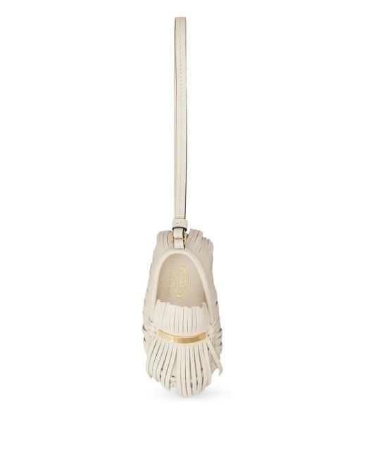 Tod's White Fringed Loafer Keyring