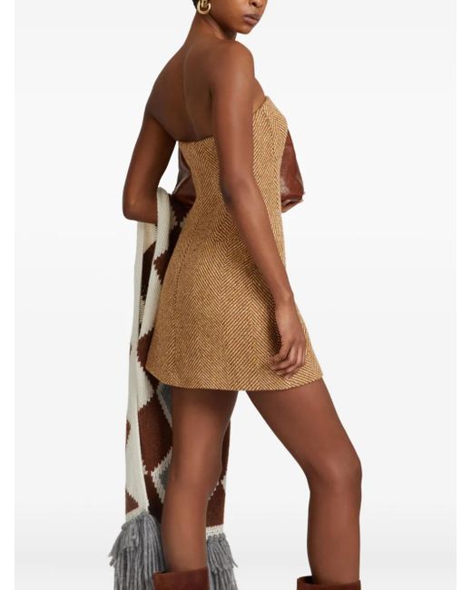 brown herringbone dress Brown Herringbone Elin Shirt Dress