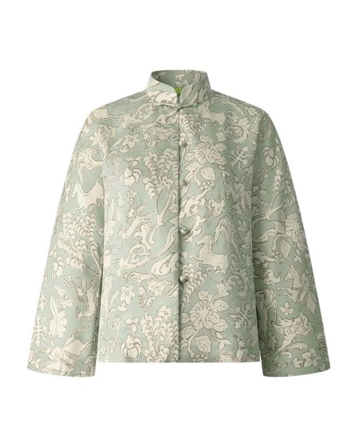 Blusa Con Colletto Alla Coreana di Shanghai Tang in Green