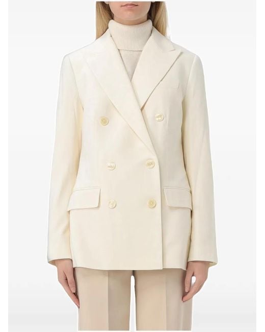 Ralph Lauren Natural Peak-Lapel Double-Breasted Blazer