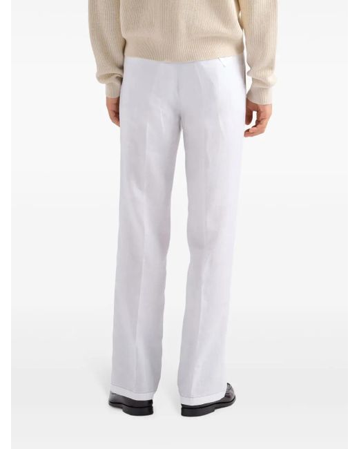 Prada Linen Pants in White for Men | Lyst