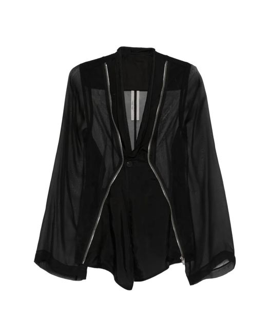 Rick Owens Black Zip-Detail Jacket