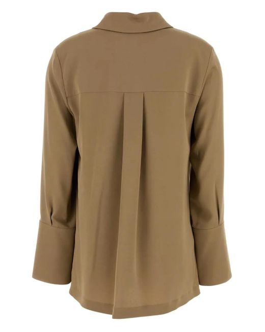 Max Mara Brown V-Neck Blouse
