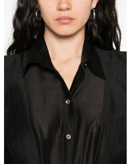 Nissa Black Pleated Shirt