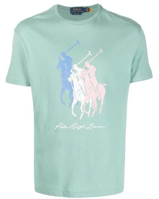 Polo Ralph Lauren Green Logo-Print Cotton T-Shirt for men