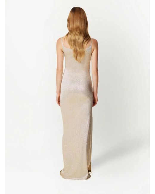 Rabanne Natural Long Dress With Decorative Buttons