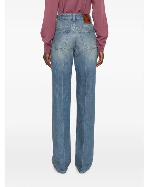 Valentino Garavani Blue Button-Up Patch-Pocket Jeans