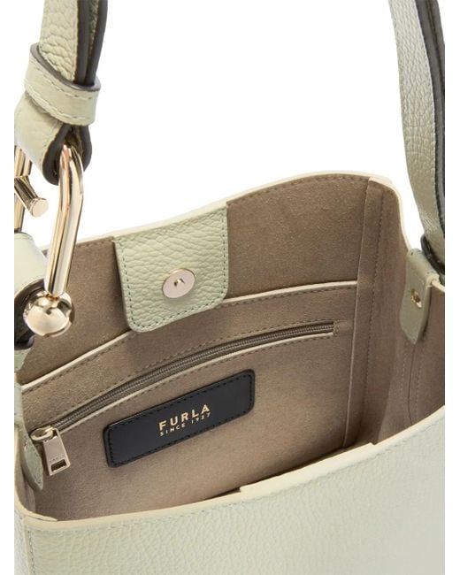 Furla Natural Mini Nuvola Buckle-Fastening Leather Bucket Bag