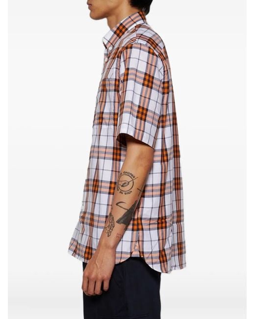 Camicia Taxham A Maniche Corte di Burberry in White da Uomo