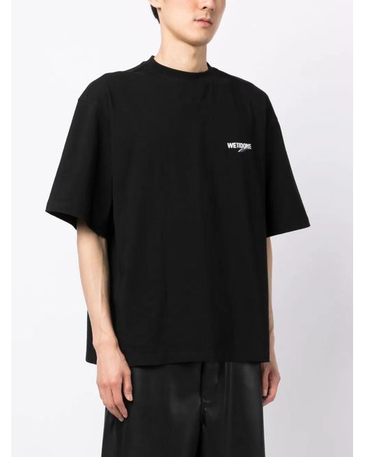 we11done Black Logo Cotton T-Shirt