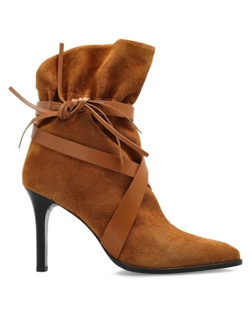 Isabel Marant Brown Heeled Ankle Boots 'Atiny'