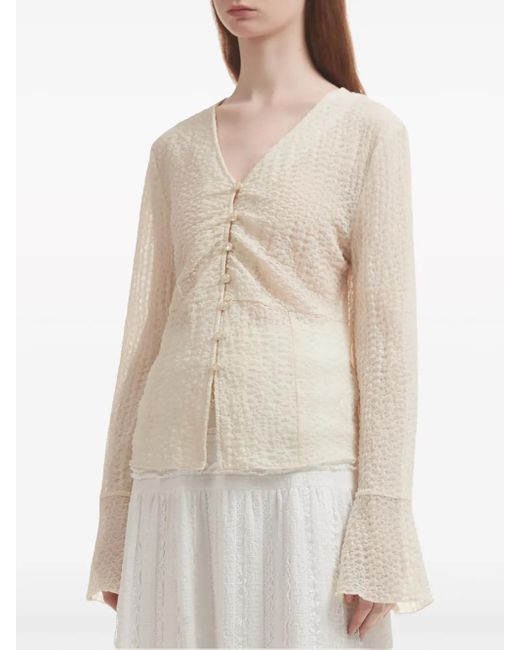 B+ AB Natural Open-Knit Top