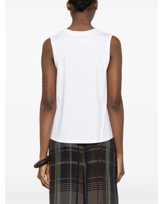 Psophia White Sleeveless Top