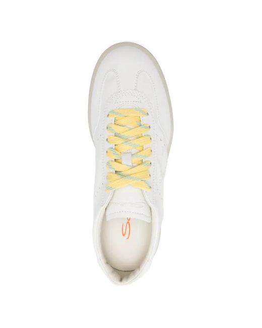 Santoni White "Oly" Sneakers