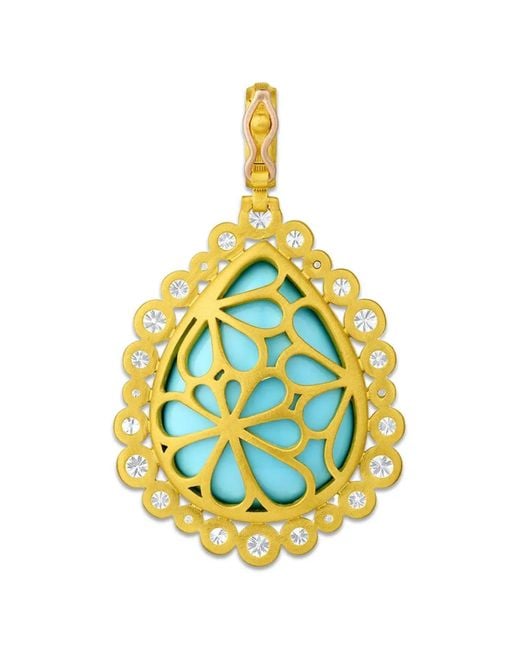 LEIGH MAXWELL Blue Pendentif Mermaid Serti De Et De Diamants