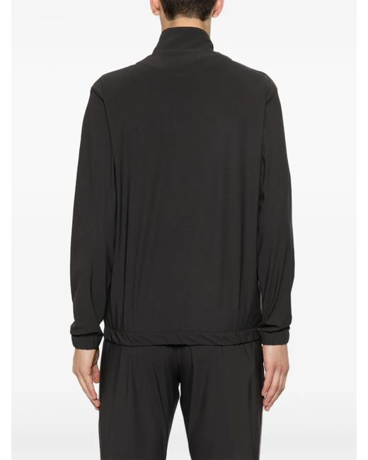 Eleventy Black Colour-Block Track Jacket for men