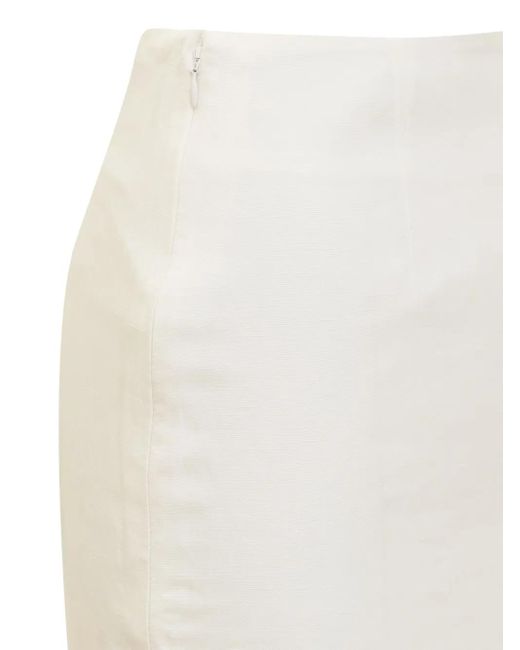 De La Vali White Side Lace-Up Midi Skirt