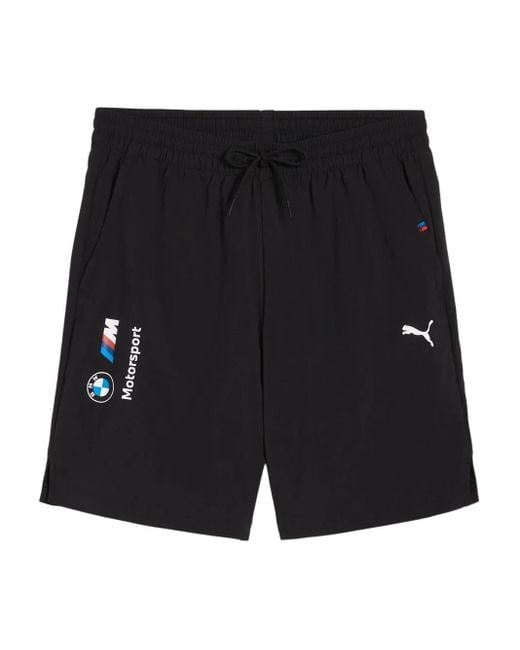 PUMA Black X Bmw M Motorsport Logo-Print Track Shorts for men