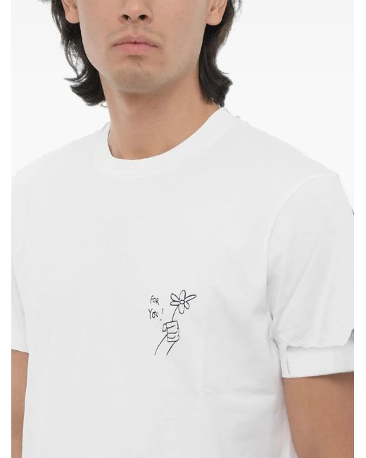 Neil Barrett White Logo-Print T-Shirt for men