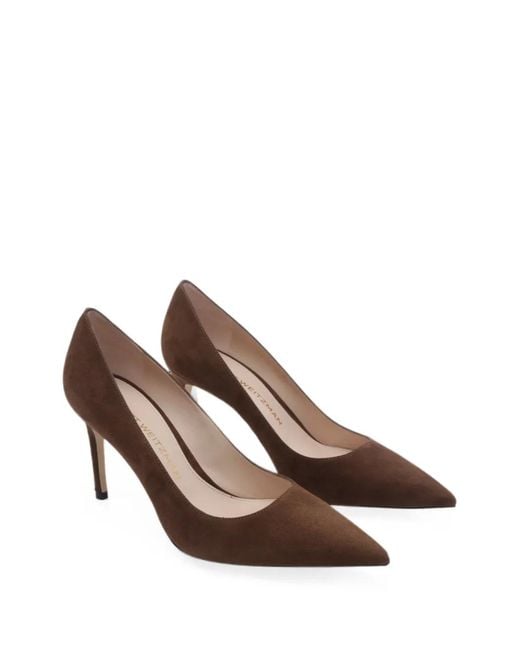 Stuart Weitzman Brown Stuart Power 85 Pointed-Toe Pumps