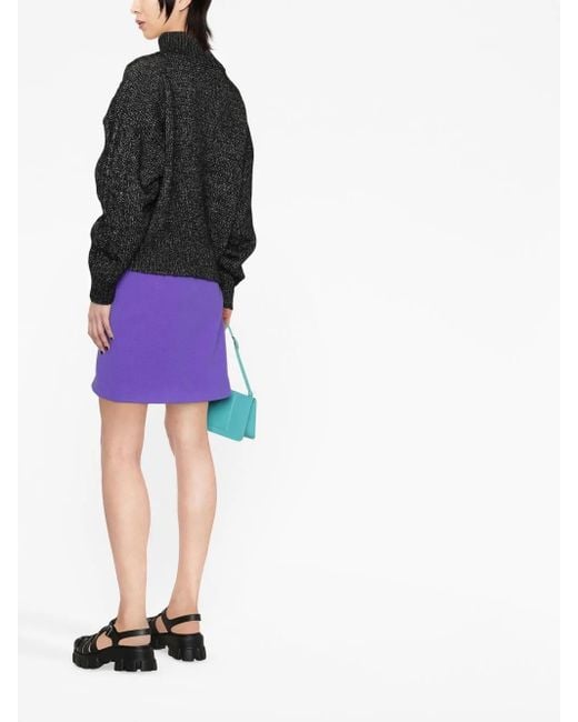 Ganni Black High-Neck Ribbed-Knit Jumper