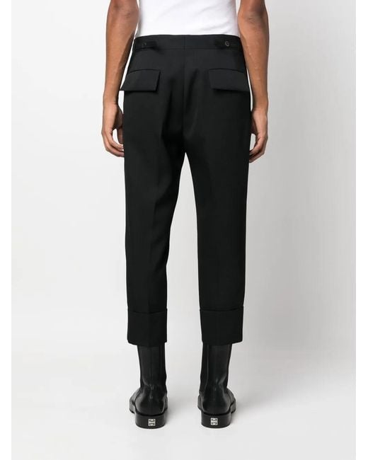 SAPIO Black Pleated Cropped Trousers for men