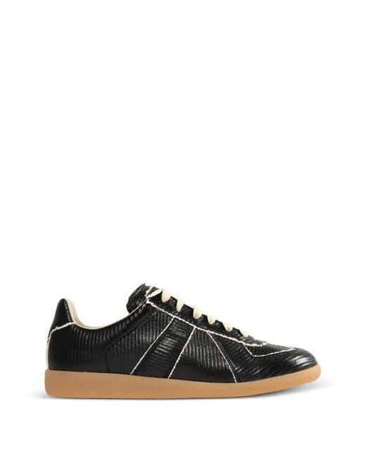 Maison Margiela Black Replica Panelled Sneakers for men