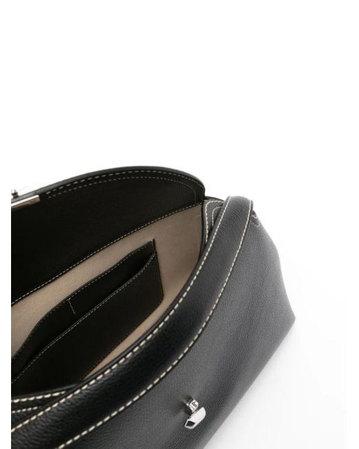 Totême Black T-Lock Grained-Leather Top Handle