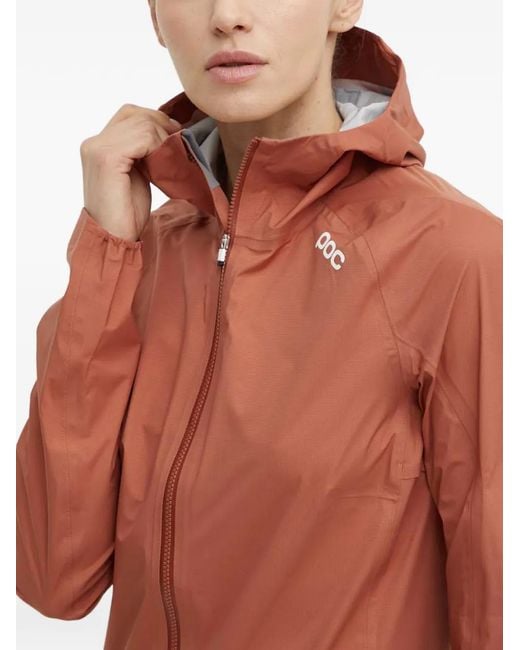 Poc Red Hooded Zip Jacket