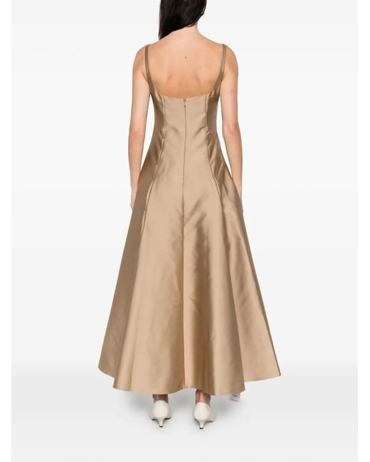 Abito Lungo Con Scollo Quadrato di Roland Mouret in Natural