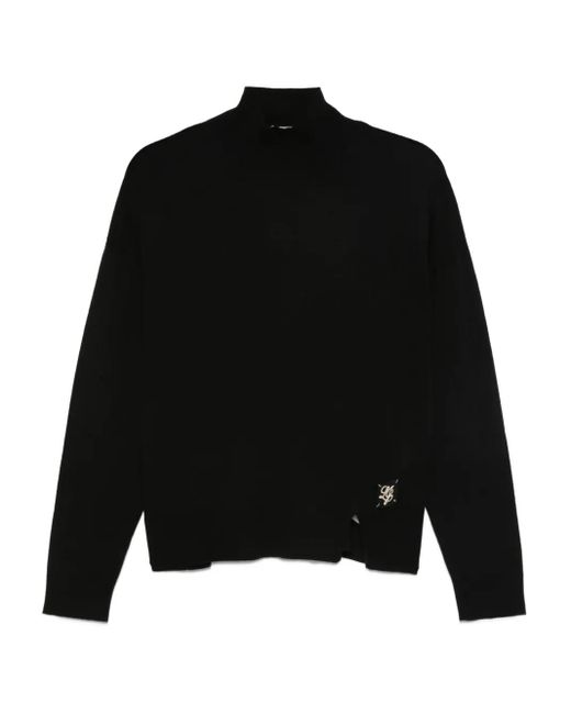 Maglione A Collo Alto Con Spacco di Liu Jo in Black