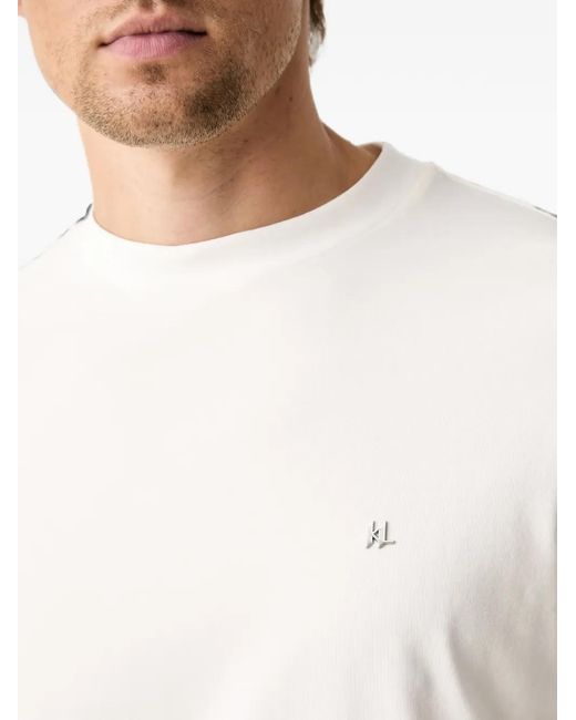 Karl Lagerfeld White Logo-Plaque T-Shirt for men