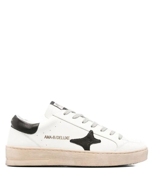 AMA BRAND White Deluxe Star-Appliqué Sneakers for men
