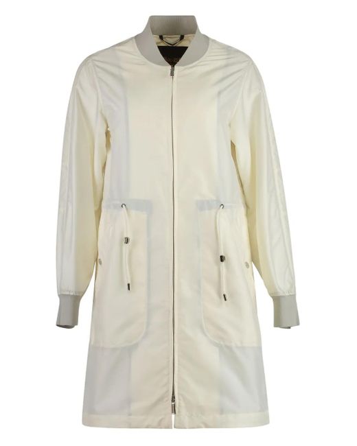 Abrigo con cremallera y cordones Moorer de color White