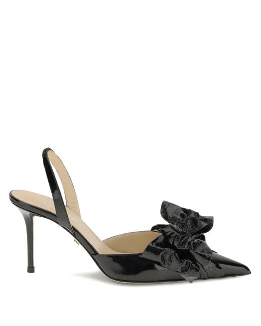 Mach & Mach Black Slingback-Pumps mit Schleife 85mm