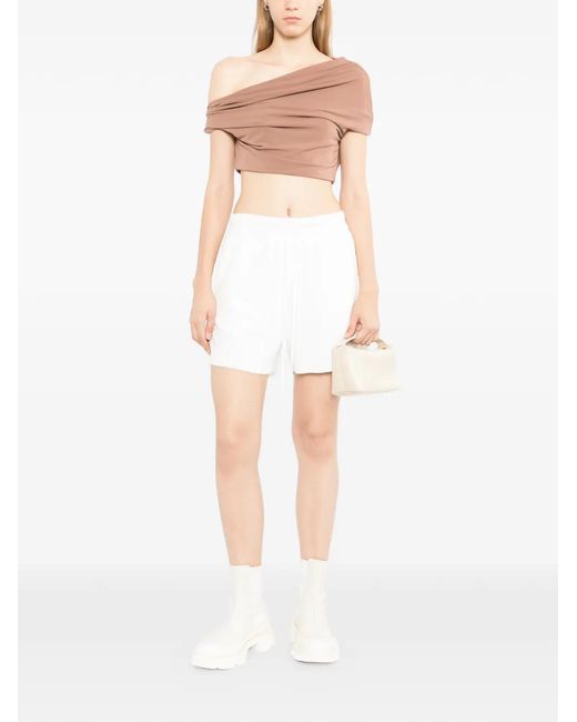 Thom Krom White Drawstring Layered Shorts