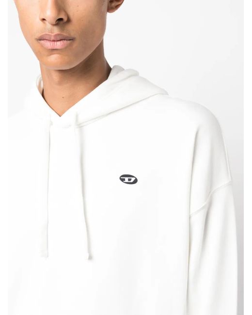 DIESEL White S-Rob-Hood-Doval-Pj Cotton Hoodie for men