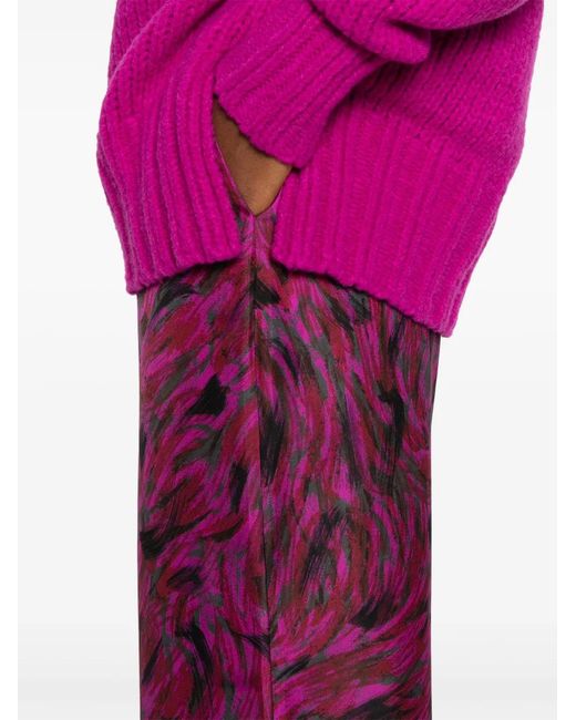 Lanvin Red Brush Stroke-printed Trousers