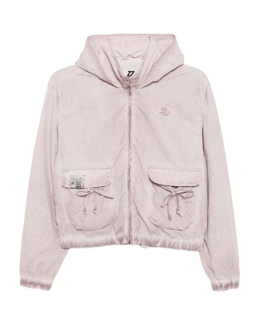 Izzue Pink Logo-Embroidered Jacket