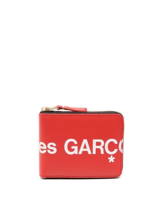 Comme des Garçons Red Logo-Print Leather Wallet