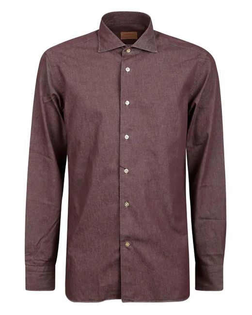 メンズ Borriello Cotton Shirt Purple