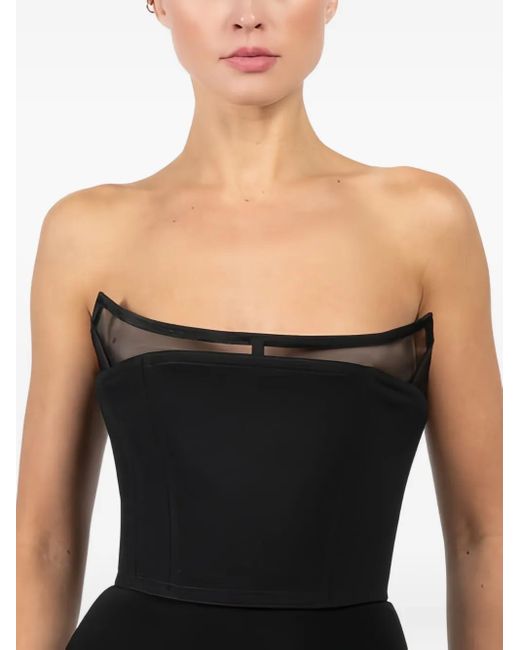 Blumarine Black Mesh Crepe Top