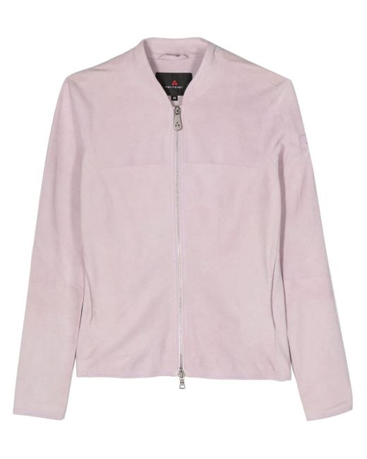 Peuterey Pink Logo-patch Suede Jacket