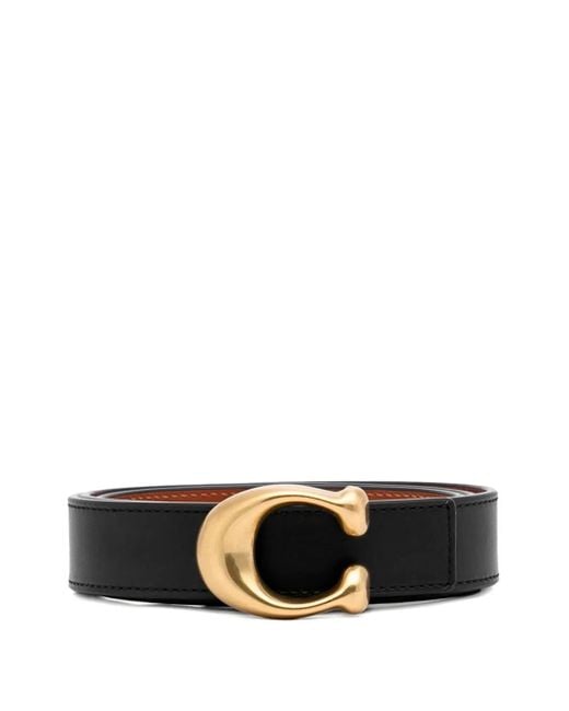 COACH White Logo-Buckle Belt