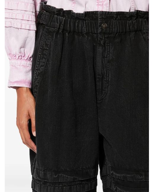 Isabel Marant Black Mellya Ruffled-Detail Trousers