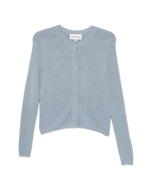 Bompard Blue Plain-Knit Cardigan