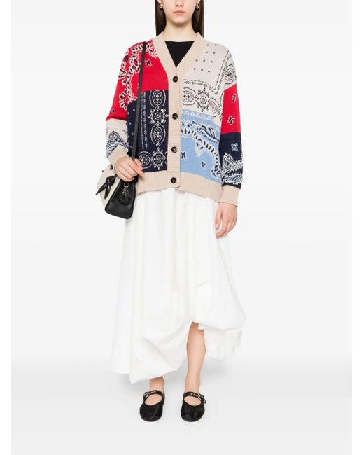 Weekend by Maxmara Red Paisley-Pattern Cardigan