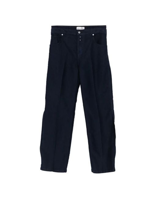 Victoria Beckham Blue Split-Detail Trousers