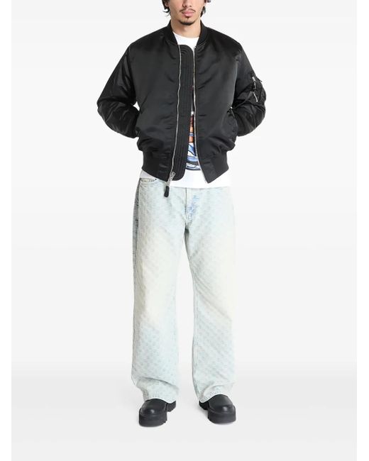 Alpha Industries Black Zip-Up Bomber Jacket for men