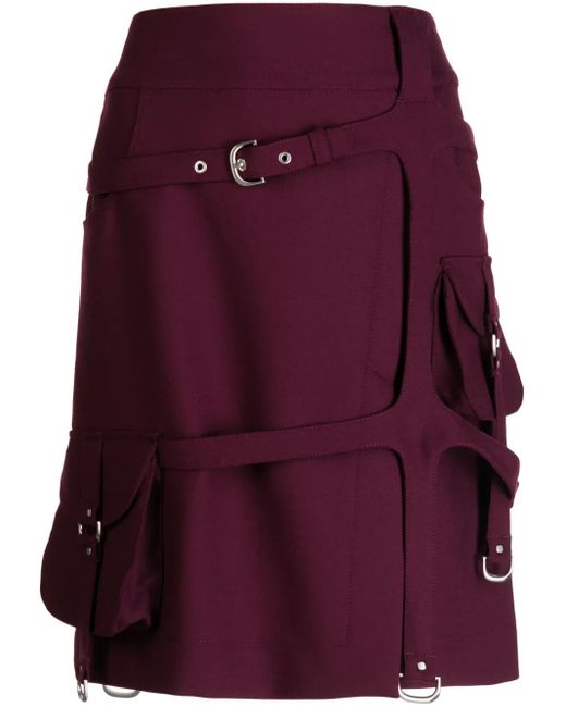 Off-White c/o Virgil Abloh Purple Cargo Buckle-Strap Midi Skirt